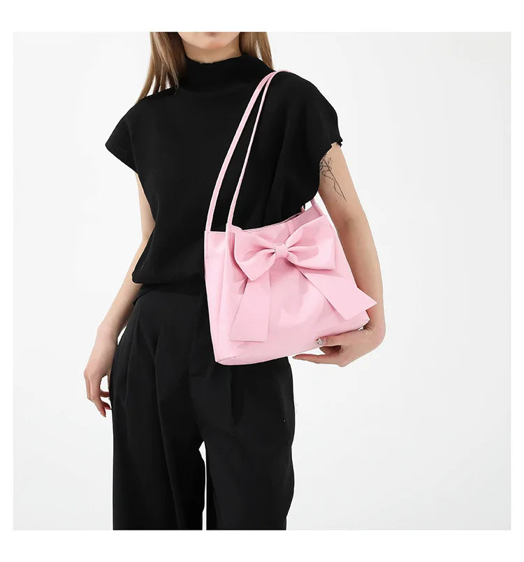 Coquette Bow Bucket Shoulder Bag