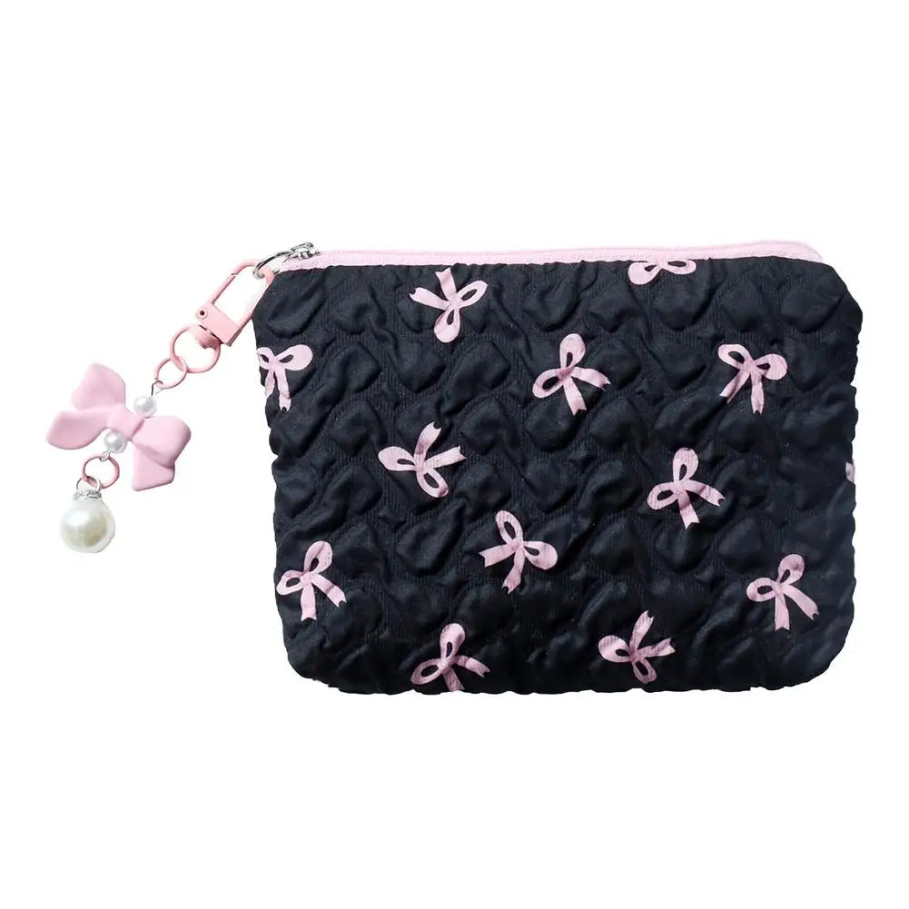 Coquette Darling Bow Design Makeup Bag