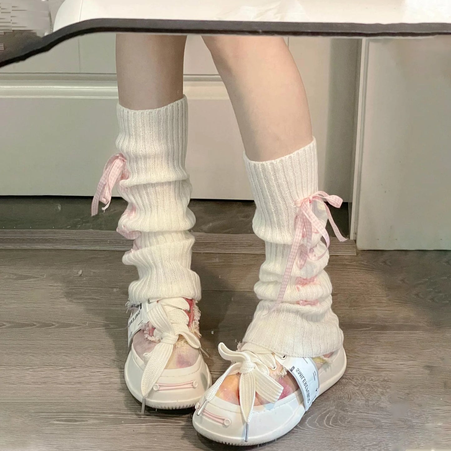 Coquette Lolita Ribbon Knit Leg Warmers