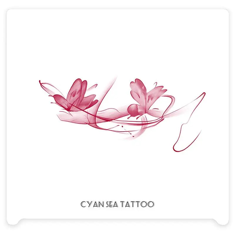 Coquette Romantic Pink Butterfly Temporary Tattoos