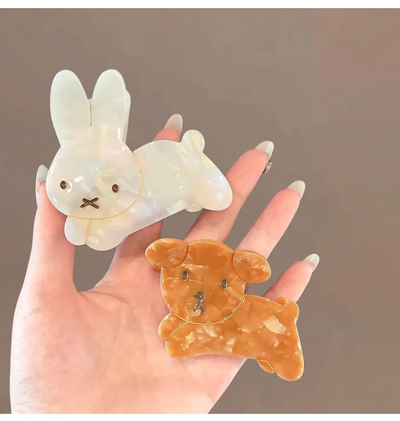 Cute Bunny and Dog Hair Claw Clips