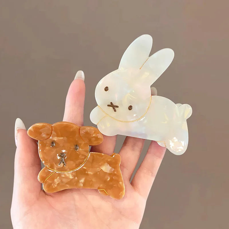 Cute Bunny and Dog Hair Claw Clips