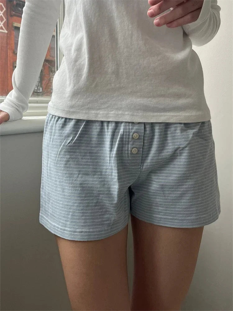 Cozy Striped Lounge Shorts