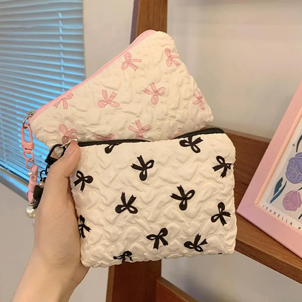 Coquette Darling Bow Design Makeup Bag