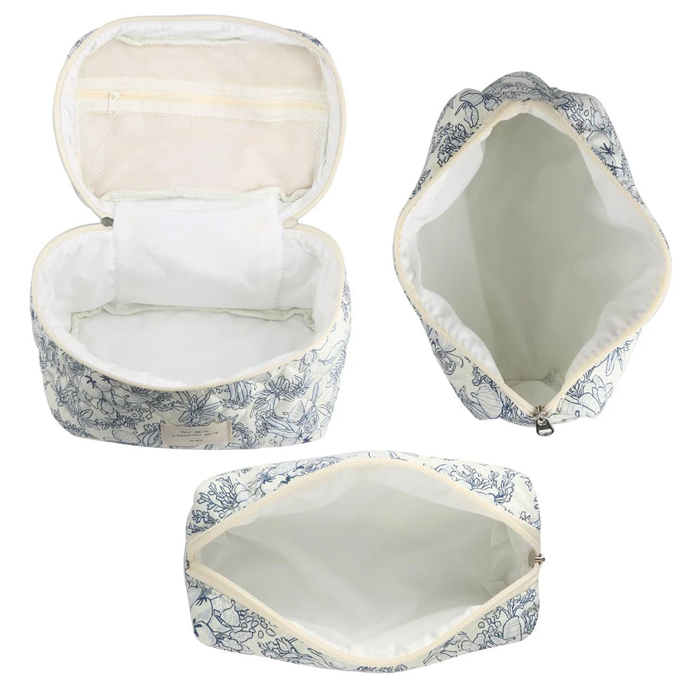 Coquette Floral Serenity Makeup Bag Trio