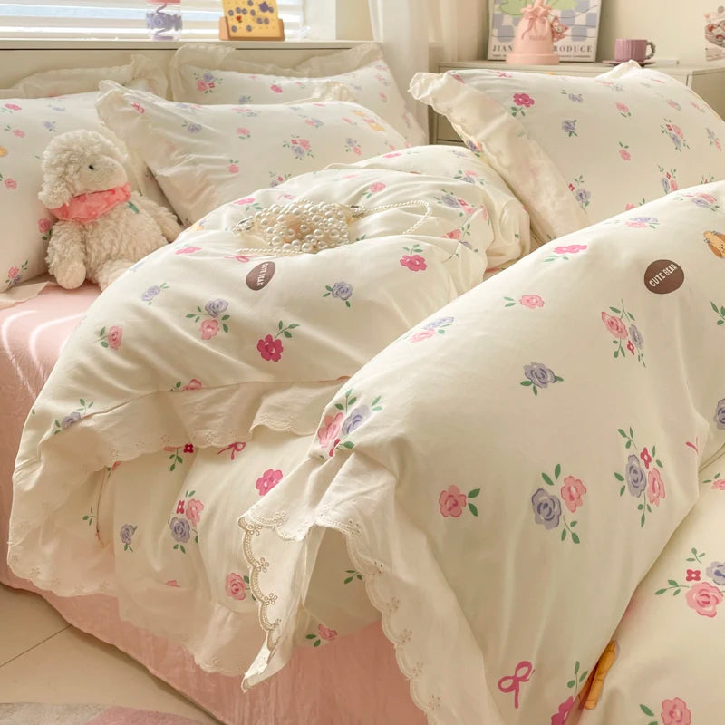 Coquette Bonenjoy Lace Bow Duvet Cover