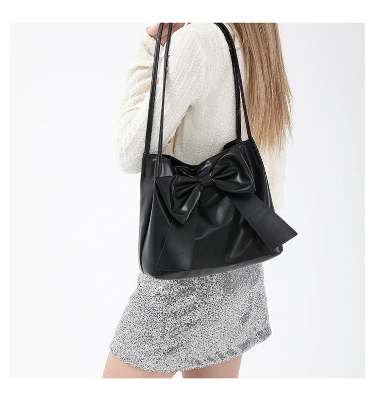 Coquette Bow Bucket Shoulder Bag