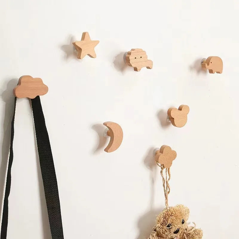 Cute Animal Wooden Hooks for Room Decor