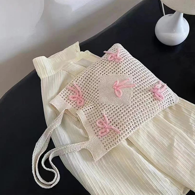 Fashionable Large Capacity Crochet Beach Tote Bag for Women