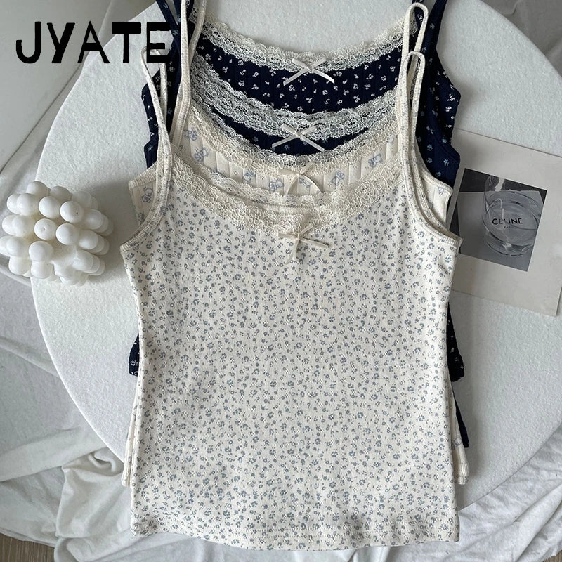 Coquette Floral Print Cami Top Set