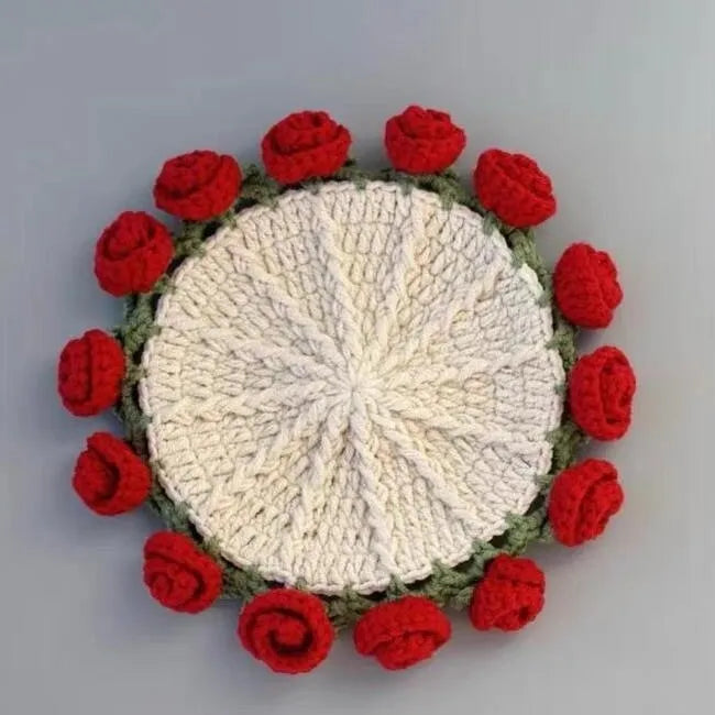 Coquette Handwoven Rose Bouquet Coaster