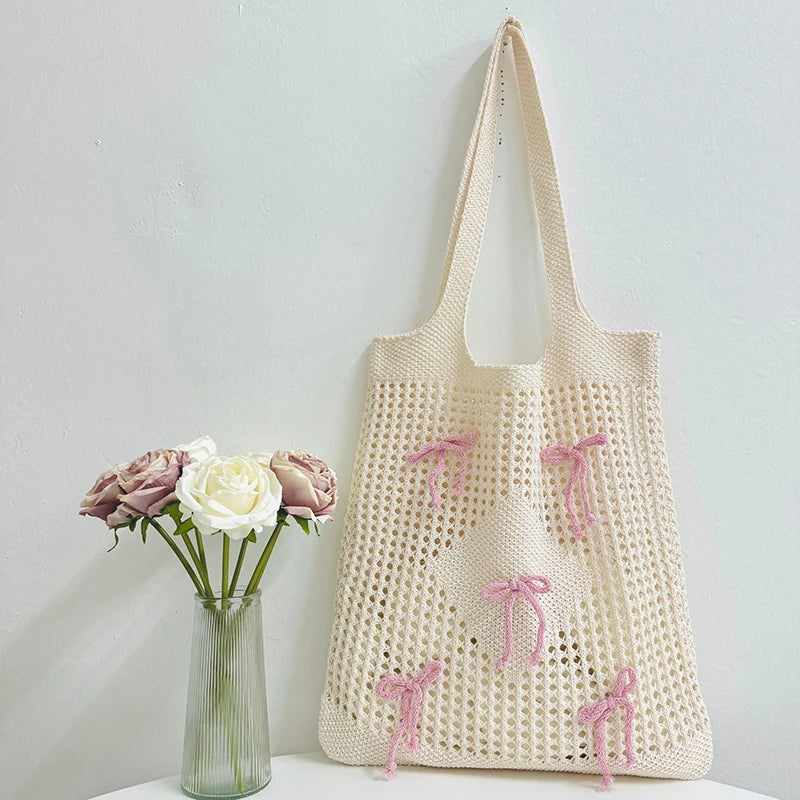 Fashionable Large Capacity Crochet Beach Tote Bag for Women