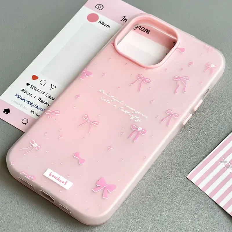 Coquette Jelly Pink bow Cartoon Phone Case