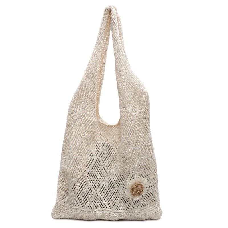 Coquette Crochet Flower Tote Bag