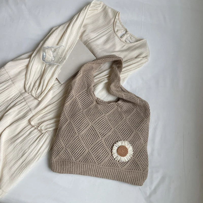 Coquette Crochet Flower Tote Bag