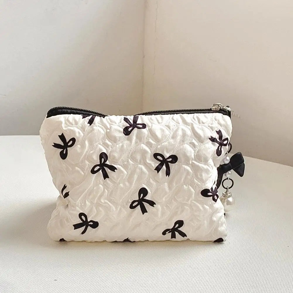 Coquette Darling Bow Design Makeup Bag