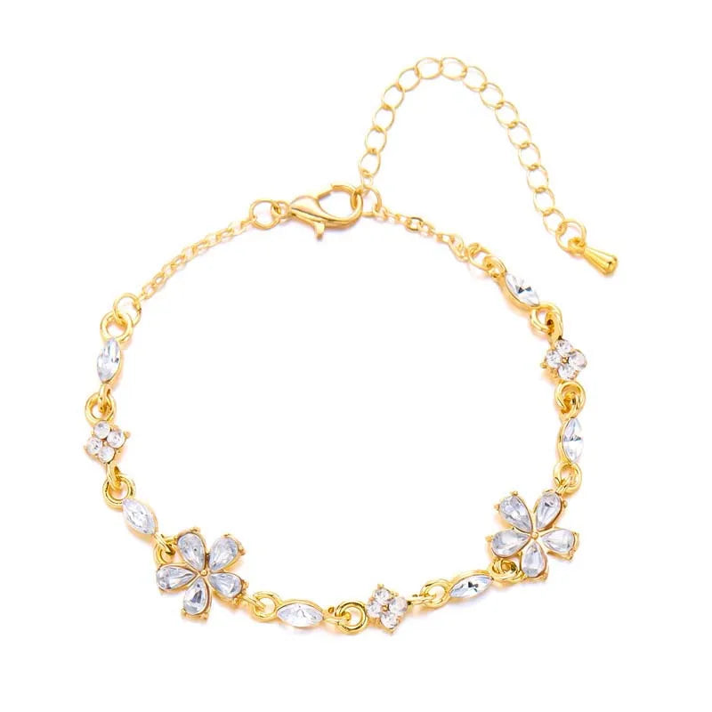 Coquette Luxury Colorful Zircon Flower Bracelet