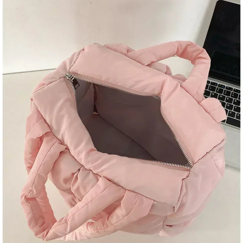 Women’s Retro Quilted Shoulder Bag Soft Tote Handbags