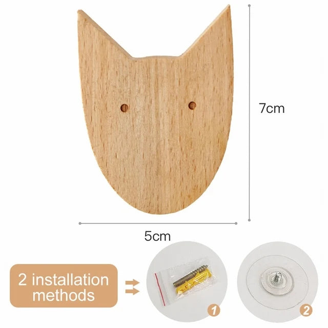 Cute Animal Wooden Hooks for Room Decor