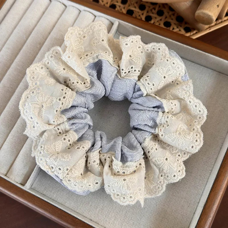 Coquette Cloud Petal Lace Scrunchie