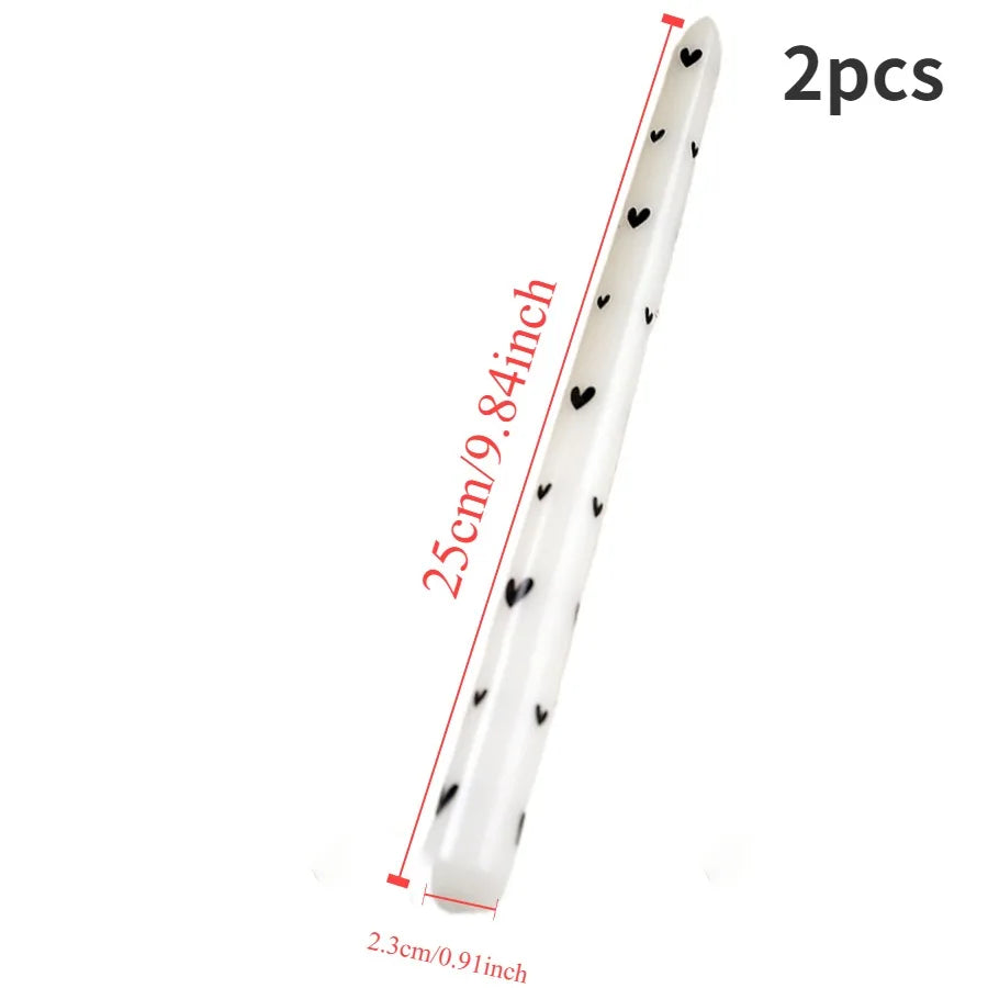 Coquette Hand-Painted Rose Scented Taper Candles (2pcs)