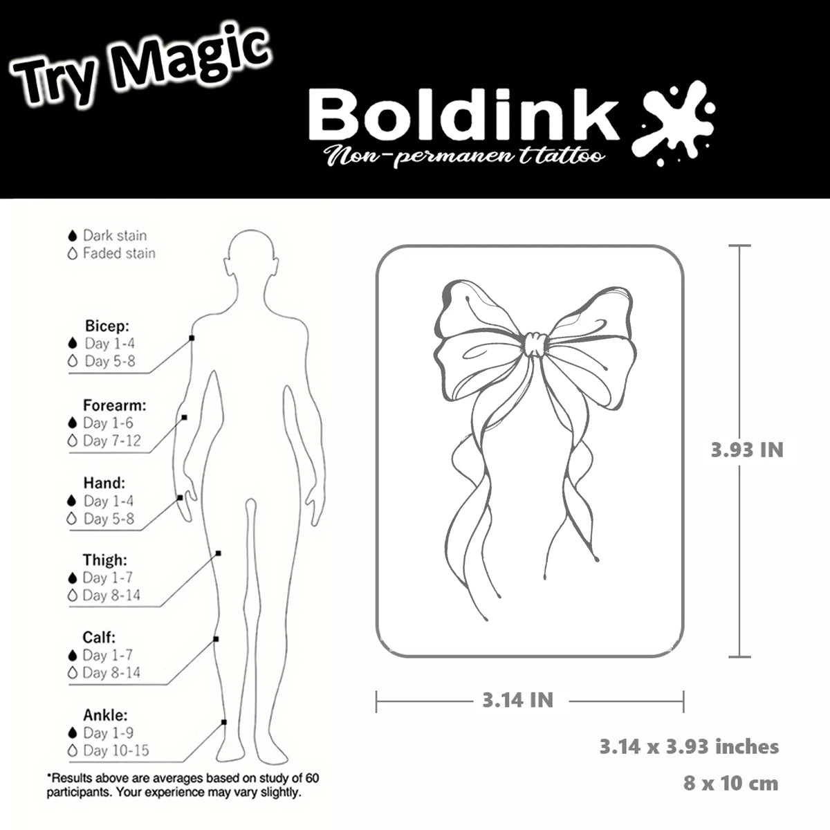 Coquette Graceful Ribbon Temporary Tattoo