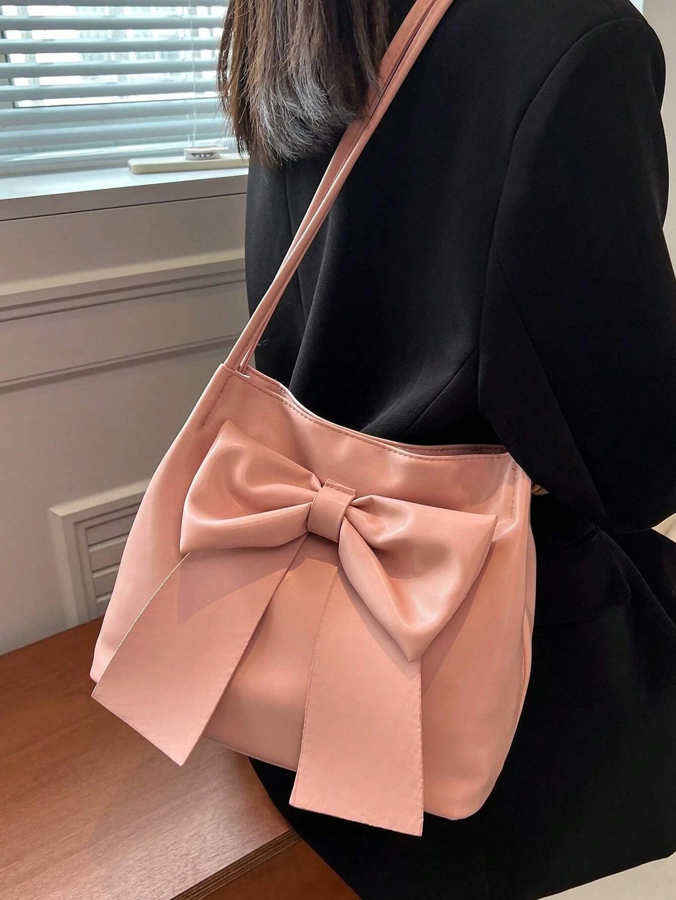 Coquette Bow Bucket Shoulder Bag