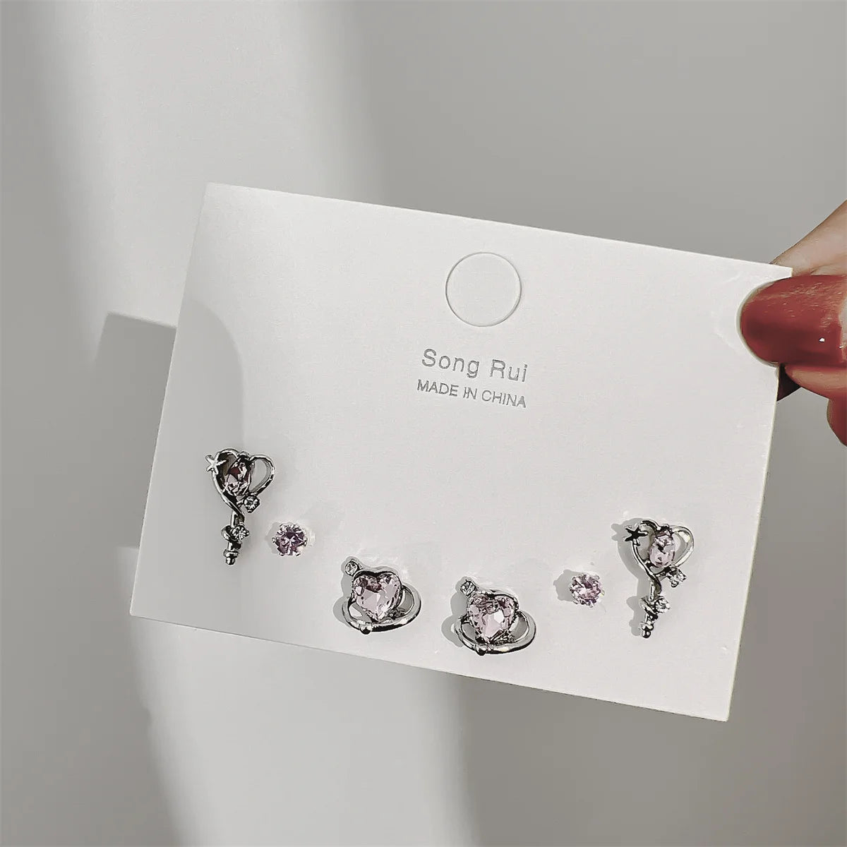 Adorable Coquette Pink Heart Earrings