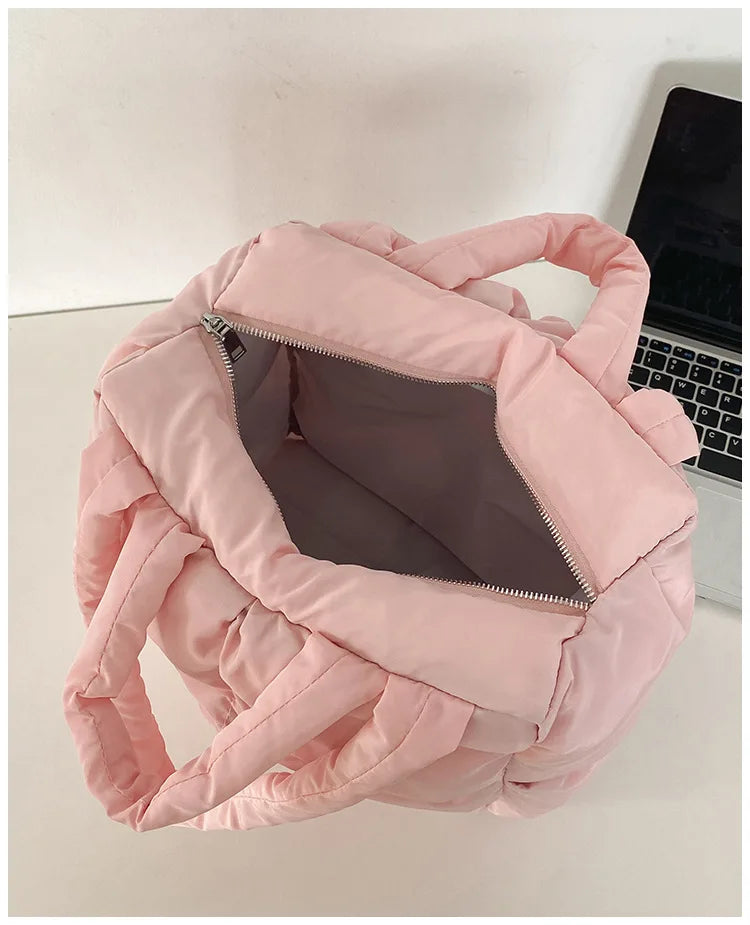 Women’s Retro Quilted Shoulder Bag Soft Tote Handbags