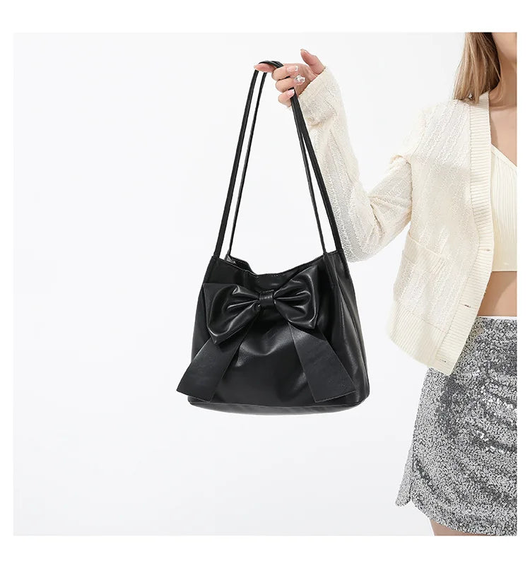 Coquette Bow Bucket Shoulder Bag