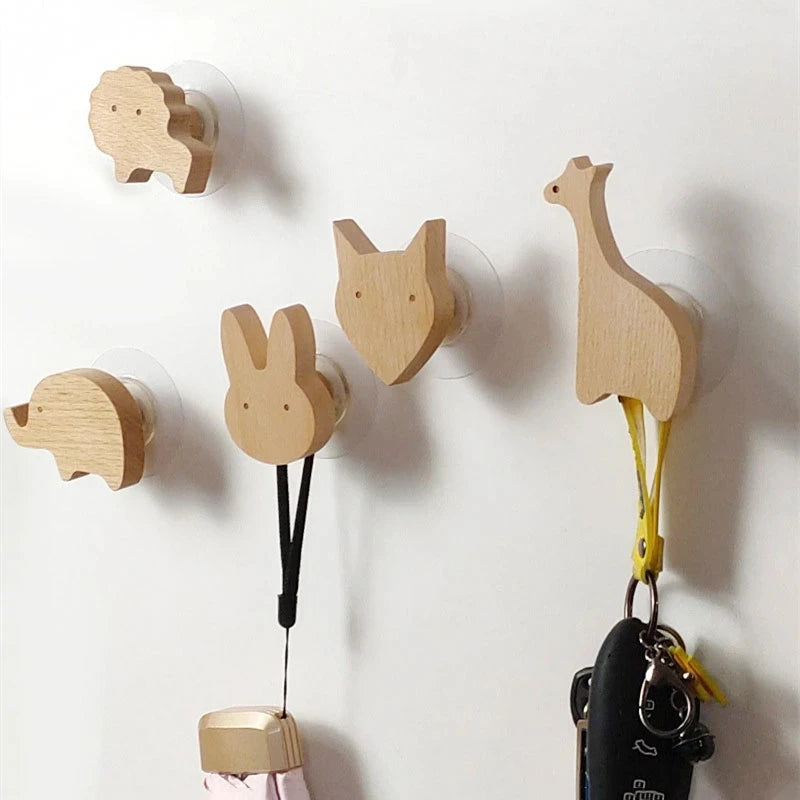Cute Animal Wooden Hooks for Room Decor