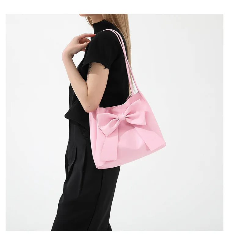 Coquette Bow Bucket Shoulder Bag