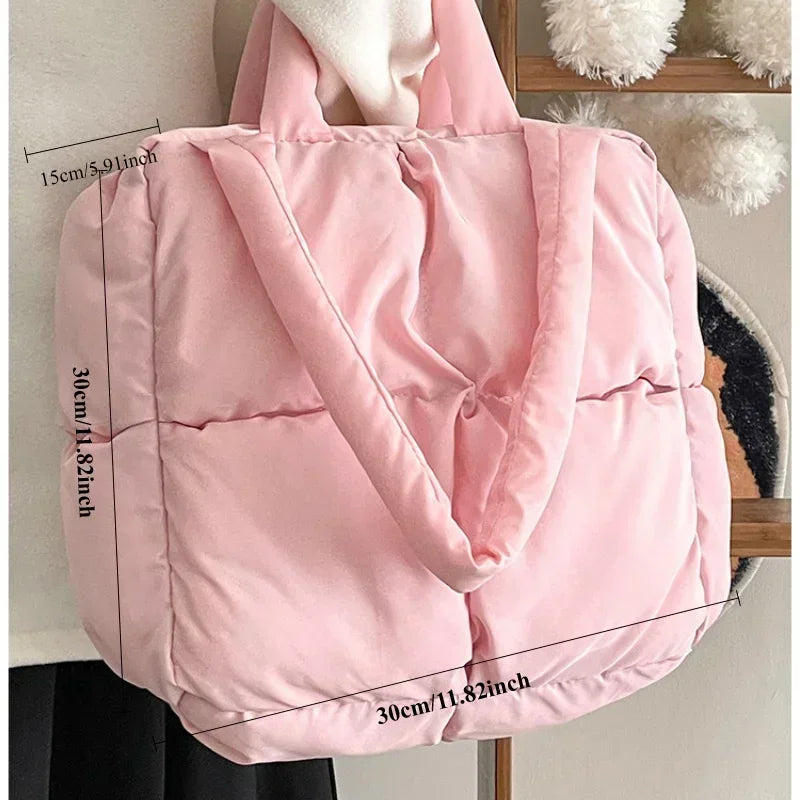 Women’s Retro Quilted Shoulder Bag Soft Tote Handbags