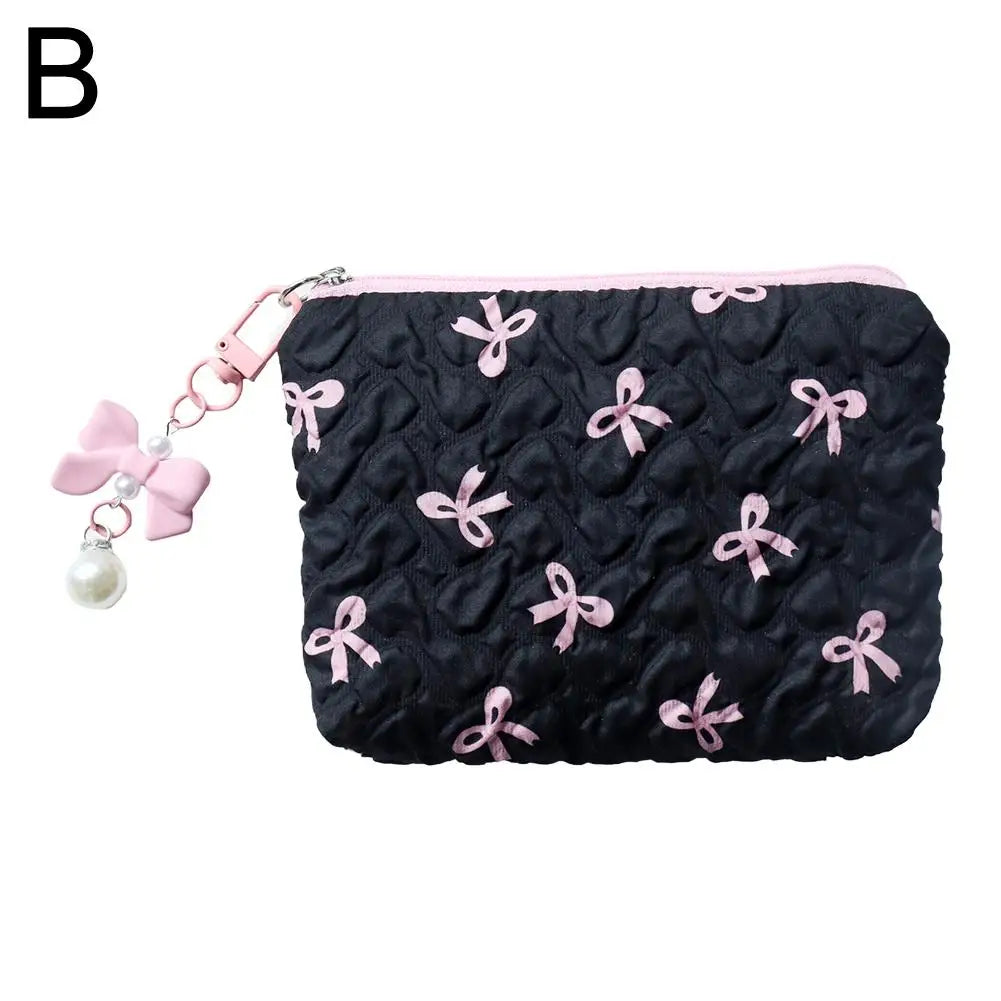 Coquette Darling Bow Design Makeup Bag