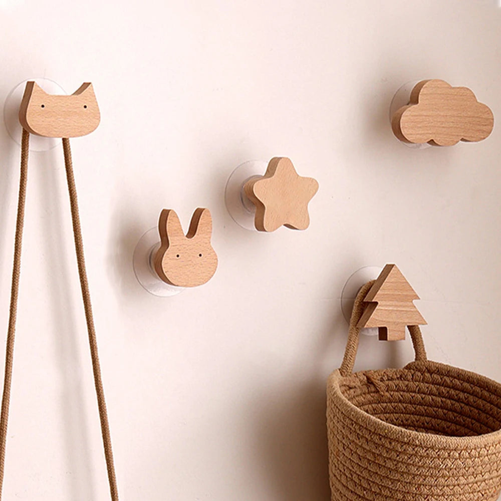 Cute Animal Wooden Hooks for Room Decor
