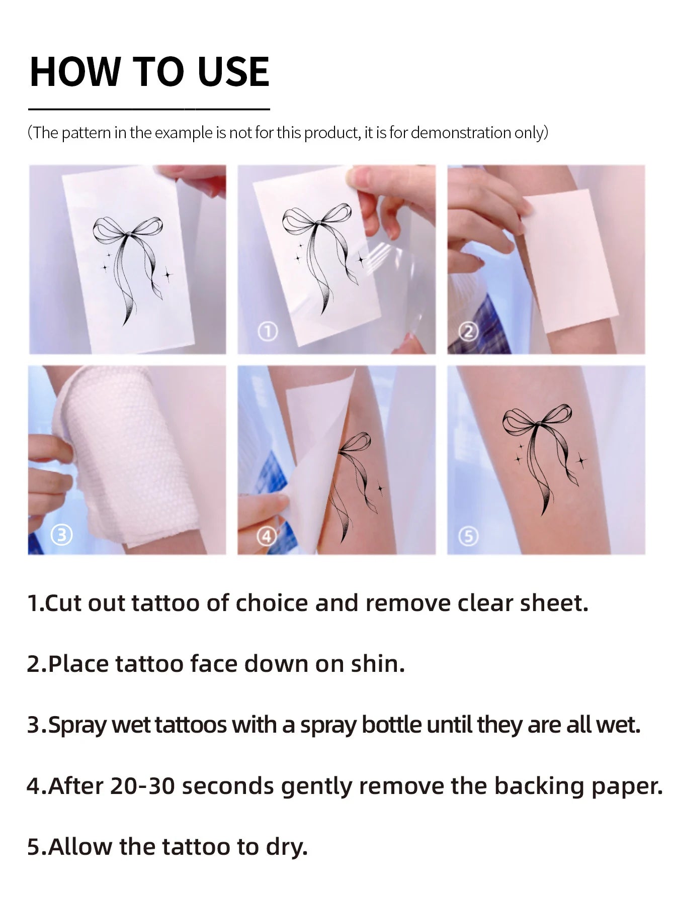 Coquette Moon and Butterfly Tattoo Stickers(30pcs)