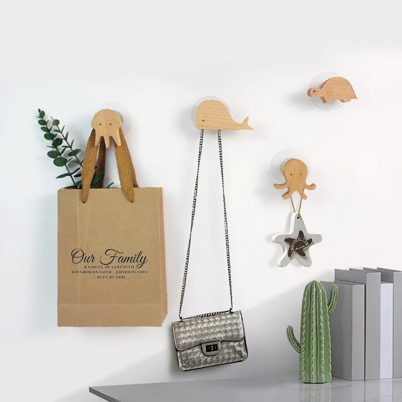 Cute Animal Wooden Hooks for Room Decor