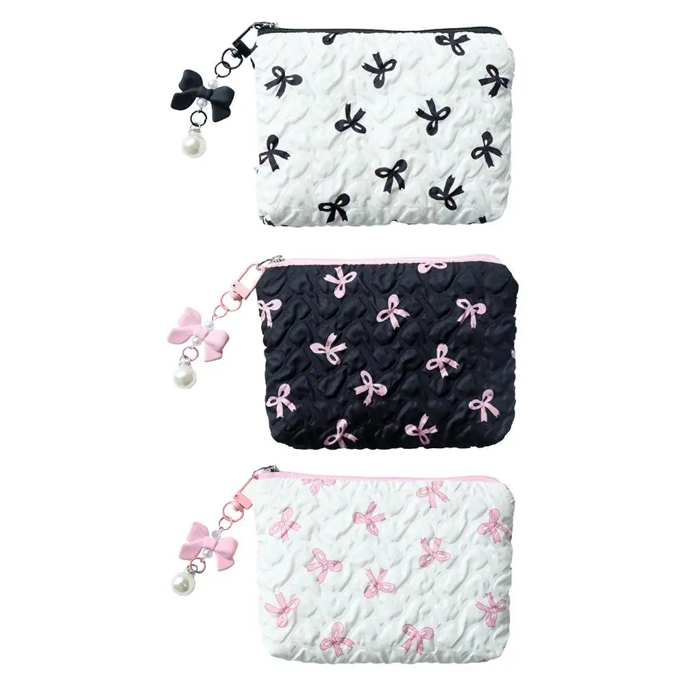 Coquette Darling Bow Design Makeup Bag