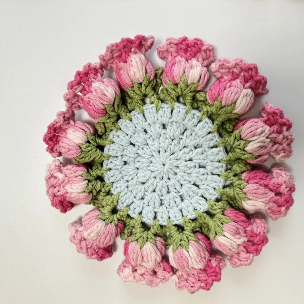 Coquette Handwoven Rose Bouquet Coaster