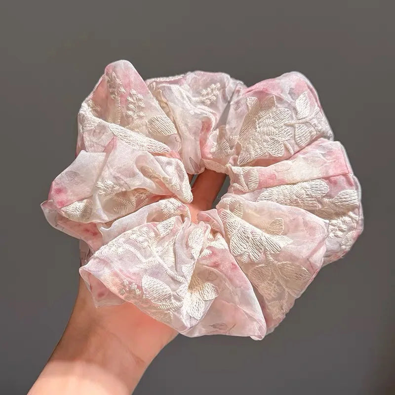 Coquette Vintage Lace Bow Scrunchie