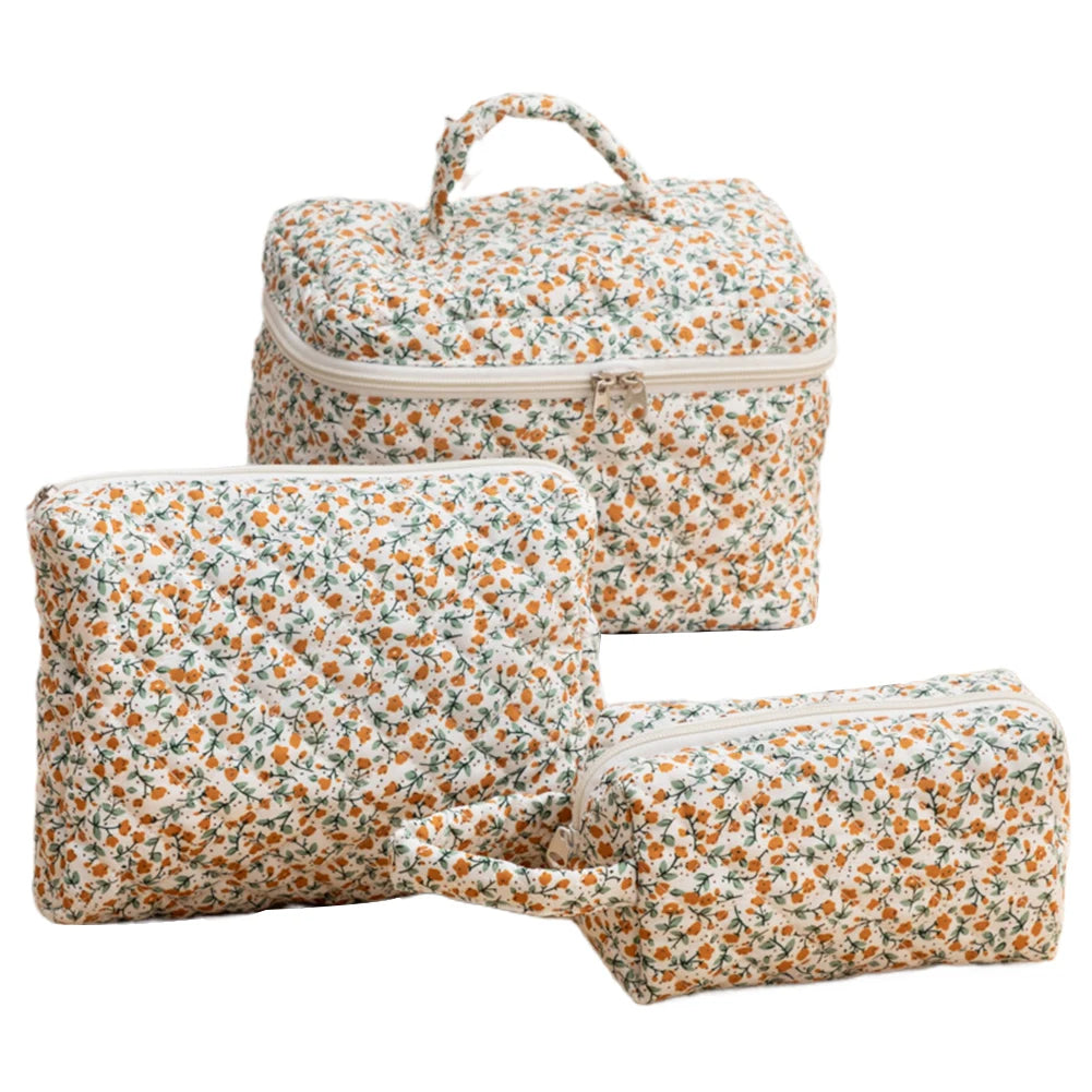 Coquette Floral Serenity Makeup Bag Trio