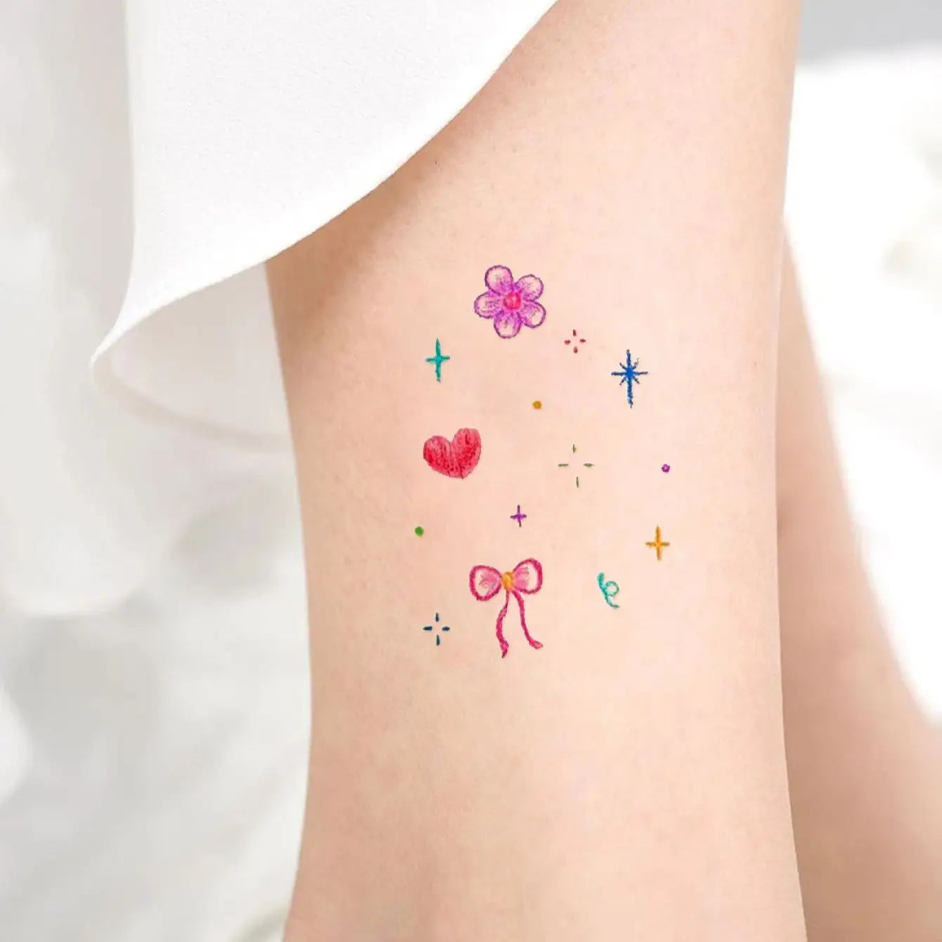 Coquette Moon and Butterfly Tattoo Stickers(30pcs)