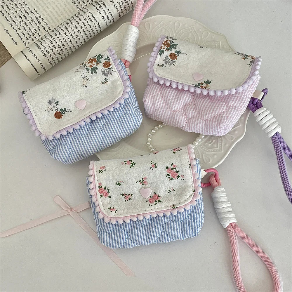 Floral Cotton Women's Small Storage Bags – Cute & Lightweight Pouch