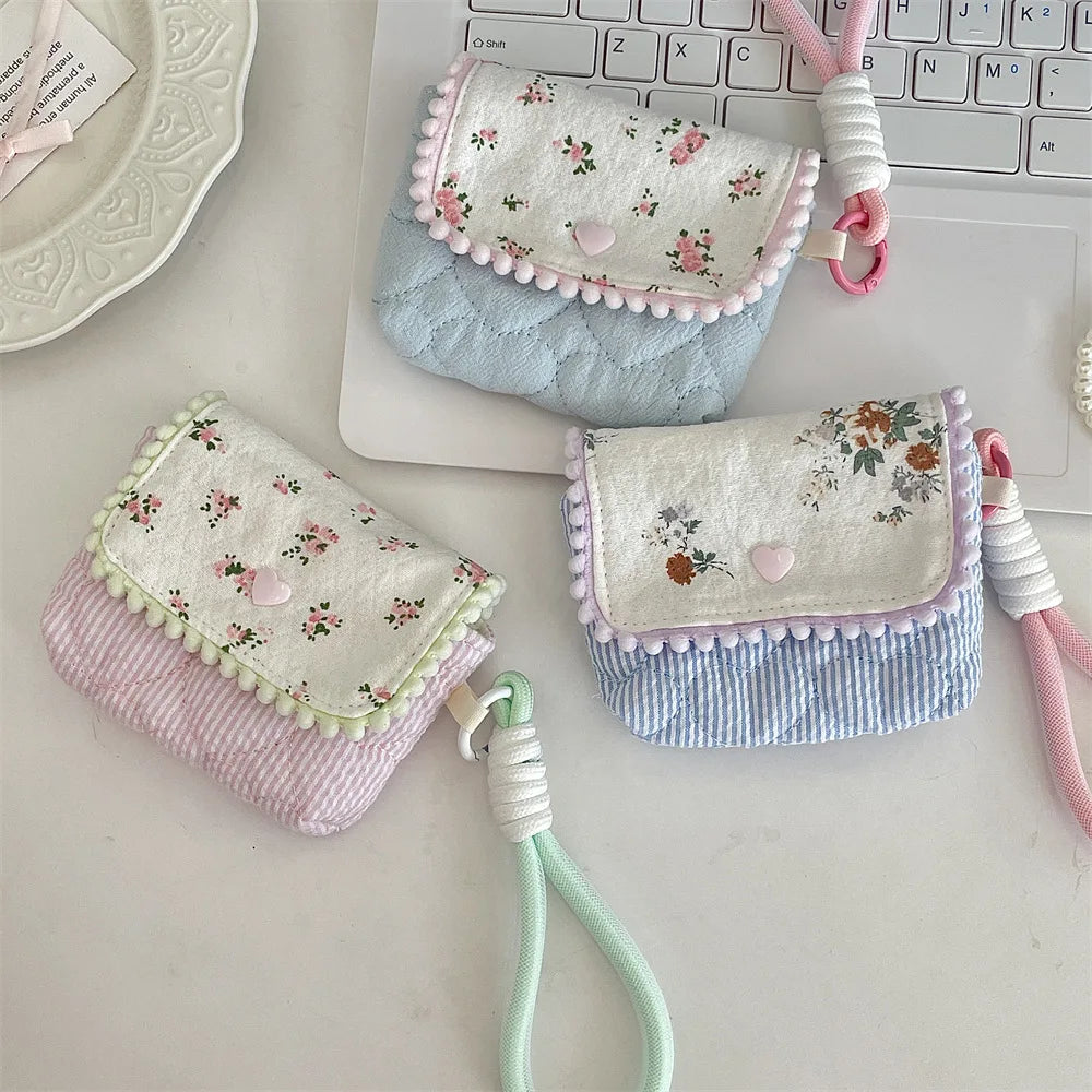 Floral Cotton Women's Small Storage Bags – Cute & Lightweight Pouch
