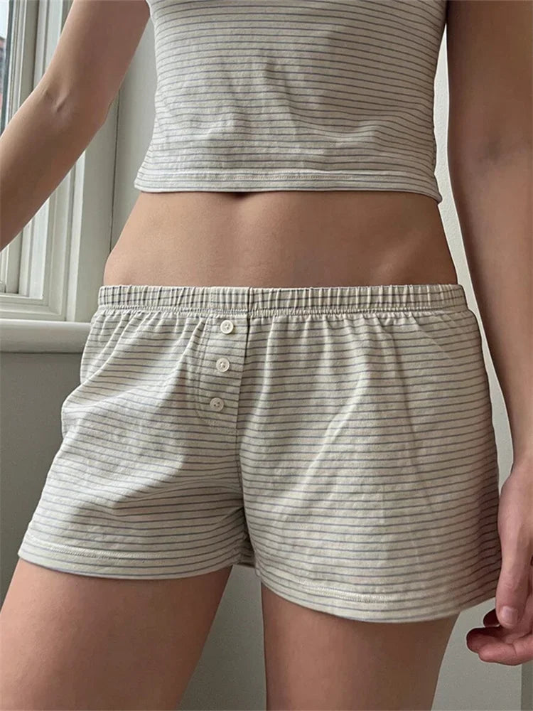 Cozy Striped Lounge Shorts