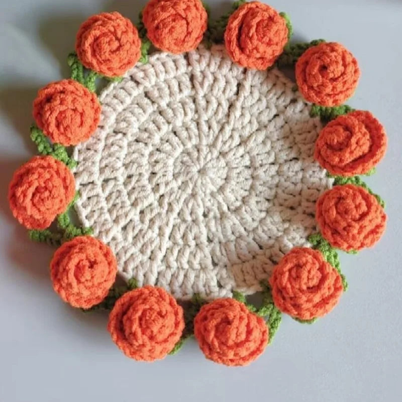 Coquette Handwoven Rose Bouquet Coaster