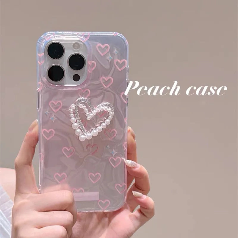 Coquette Pink Heart Butterfly Phone Case