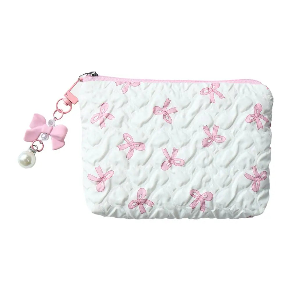 Coquette Darling Bow Design Makeup Bag