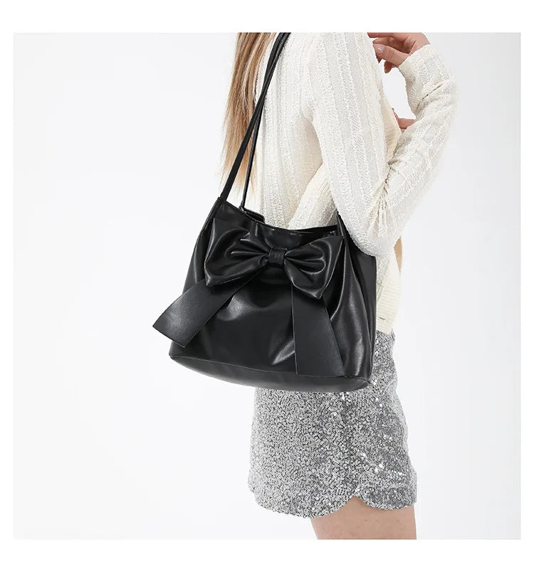 Coquette Bow Bucket Shoulder Bag