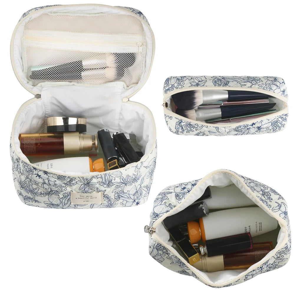 Coquette Floral Serenity Makeup Bag Trio